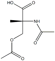 (2R)-2-(アセチルアミノ)-2-メチル-3-アセトキシプロピオン酸 化学構造式