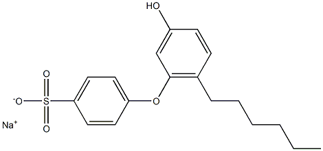 3'-Hydroxy-6'-hexyl[oxybisbenzene]-4-sulfonic acid sodium salt,,结构式