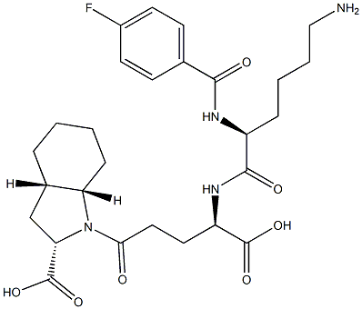 (2S,3aS,7aS)-Octahydro-1-[(4R)-4-[[(2S)-6-amino-2-[4-fluorobenzoylamino]hexanoyl]amino]-4-carboxybutyryl]-1H-indole-2-carboxylic acid Structure