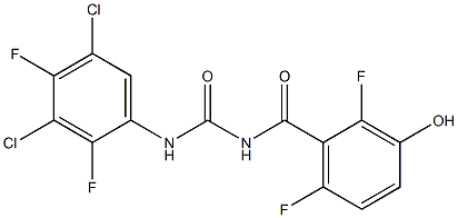 1-(3,5-Dichloro-2,4-difluorophenyl)-3-(2,6-difluoro-3-hydroxybenzoyl)urea Struktur