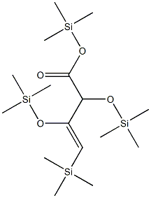 2,3-ビス(トリメチルシロキシ)-4-(トリメチルシリル)-3-ブテン酸(トリメチルシリル) 化学構造式