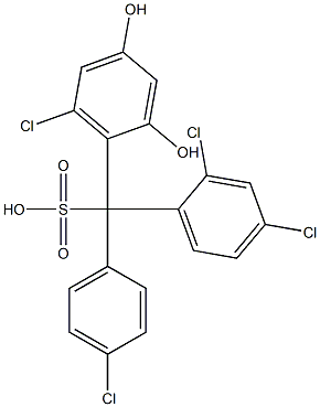 (4-Chlorophenyl)(2,4-dichlorophenyl)(6-chloro-2,4-dihydroxyphenyl)methanesulfonic acid,,结构式