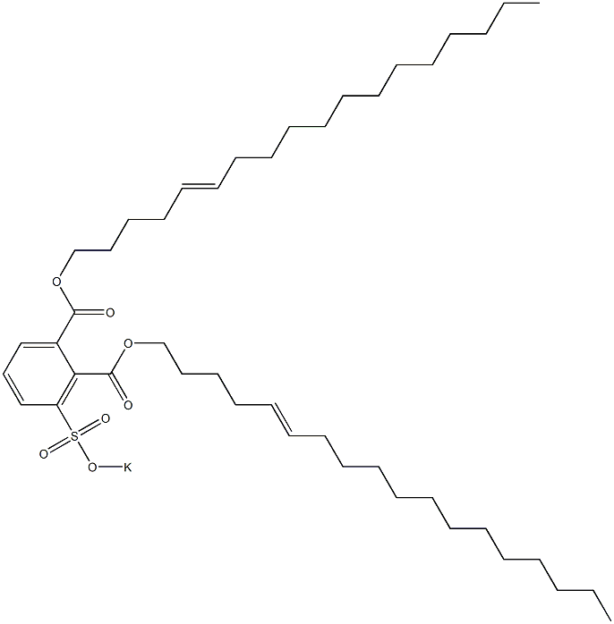 3-(Potassiosulfo)phthalic acid di(5-octadecenyl) ester Struktur