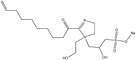 1-(2-Hydroxyethyl)-1-[2-hydroxy-3-(sodiooxysulfonyl)propyl]-2-(9-decenoyl)-2-imidazoline-1-ium Structure