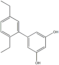 5-(2,5-Diethylphenyl)benzene-1,3-diol,,结构式