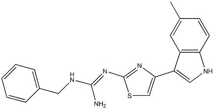 1-Benzyl-2-[4-(5-methyl-1H-indole-3-yl)-2-thiazolyl]guanidine Struktur