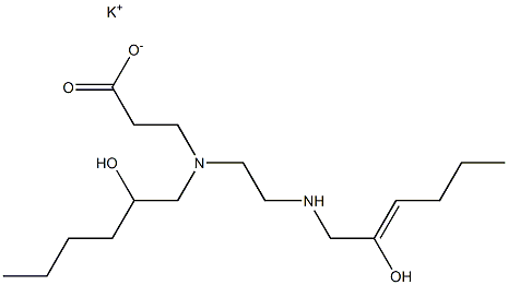 N-(2-ヒドロキシヘキシル)-N-[2-(2-ヒドロキシ-2-ヘキセニルアミノ)エチル]-β-アラニンカリウム 化学構造式