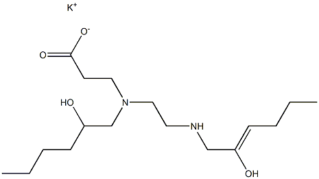 3-[N-(2-Hydroxyhexyl)-N-[2-(2-hydroxy-2-hexenylamino)ethyl]amino]propionic acid potassium salt Struktur