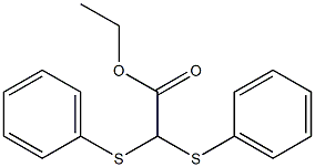 ビス(フェニルチオ)酢酸エチル 化学構造式