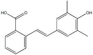 2-[(E)-2-(4-Hydroxy-3,5-dimethylphenyl)ethenyl]benzoic acid Struktur