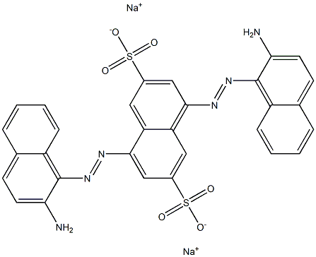4,8-Bis[(2-amino-1-naphthalenyl)azo]naphthalene-2,6-disulfonic acid disodium salt Struktur
