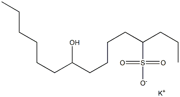 9-Hydroxypentadecane-4-sulfonic acid potassium salt,,结构式