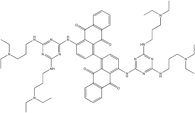 4,4'-Bis[[4,6-bis[[3-(diethylamino)propyl]amino]-1,3,5-triazin-2-yl]amino]-1,1'-bi(9,10-anthraquinone) Struktur