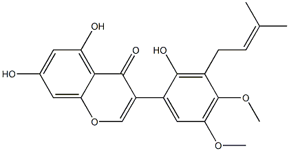 3-[2-Hydroxy-3-(3-methyl-2-butenyl)-4,5-dimethoxyphenyl]-5,7-dihydroxy-4H-1-benzopyran-4-one Structure