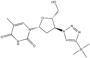 3'-(4-(Trimethylsilyl)-1H-1,2,3-triazol-1-yl)-3'-deoxythymidine 结构式