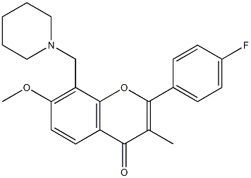 4'-Fluoro-7-methoxy-3-methyl-8-(1-piperidinylmethyl)flavone