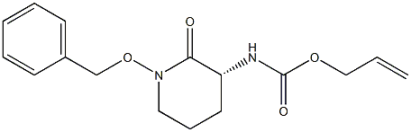 (3R)-1-Benzyloxy-3-(allyloxycarbonylamino)piperidin-2-one Struktur