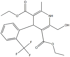 4-(2-Trifluoromethylphenyl)-2-hydroxymethyl-6-methyl-1,4-dihydropyridine-3,5-dicarboxylic acid diethyl ester 结构式