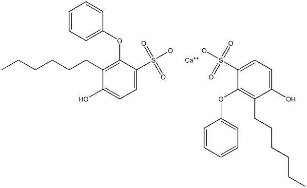 ビス(5-ヒドロキシ-6-ヘキシル[オキシビスベンゼン]-2-スルホン酸)カルシウム 化学構造式