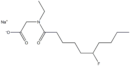 N-エチル-N-(6-フルオロカプリノイル)グリシンナトリウム 化学構造式