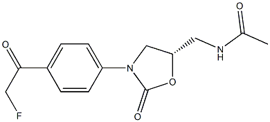 (5S)-5-Acetylaminomethyl-3-[4-fluoroacetylphenyl]oxazolidin-2-one 结构式