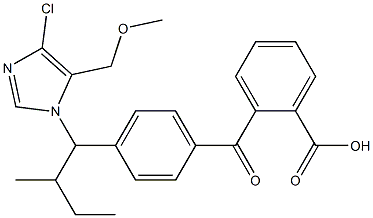 2-[4-(2-Butyl-4-chloro-5-methoxymethyl-1H-imidazol-1-ylmethyl)benzoyl]benzoic acid Struktur