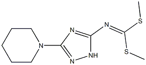 (3-ピペリジノ-1H-1,2,4-トリアゾール-5-イル)イミドジチオ炭酸ジメチル 化学構造式