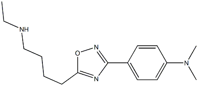 3-[4-(Dimethylamino)phenyl]-5-[4-(ethylamino)butyl]-1,2,4-oxadiazole,,结构式
