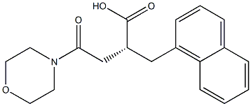 [R,(-)]-3-(モルホリノカルボニル)-2-(1-ナフチルメチル)プロピオン酸 化学構造式