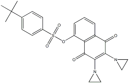 2,3-ビス(1-アジリジニル)-5-(4-tert-ブチルフェニルスルホニルオキシ)-1,4-ナフトキノン 化学構造式