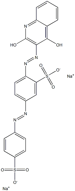4-[(2,4-Dihydroxy-3-quinolyl)azo]azobenzene-3,4'-disulfonic acid disodium salt,,结构式