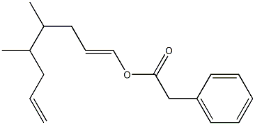 Phenylacetic acid 4,5-dimethyl-1,7-octadienyl ester Structure