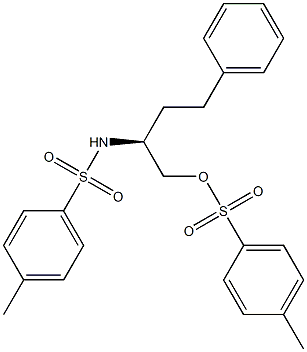 (-)-N-[(S)-1-(p-トルエンスルホニルオキシメチル)-3-フェニルプロピル]-p-トルエンスルホンアミド 化学構造式