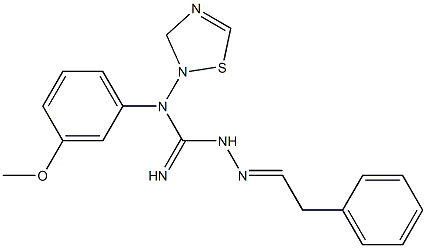 Dihydro-N-[(imino)[2-(2-phenylethylidene)hydrazino]methyl]-N-(3-methoxyphenyl)-1,2,4-thiadiazol-2(3H)-amine,,结构式