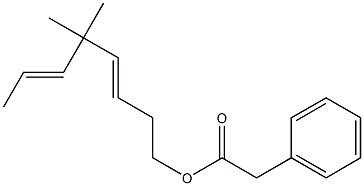 フェニル酢酸5,5-ジメチル-3,6-オクタジエニル 化学構造式