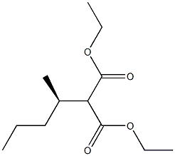 (+)-2-[(R)-1-メチルブチル]マロン酸ジエチル 化学構造式