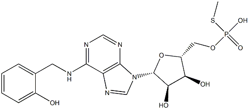 N-(2-Hydroxybenzyl)adenosine 5'-(phosphorothioic acid S-methyl) ester Structure