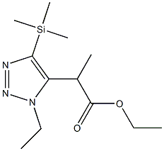 1-Ethyl-4-(trimethylsilyl)-5-(1-(ethoxycarbonyl)ethyl)-1H-1,2,3-triazole Structure