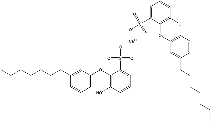 Bis(6-hydroxy-3'-heptyl[oxybisbenzene]-2-sulfonic acid)calcium salt 结构式