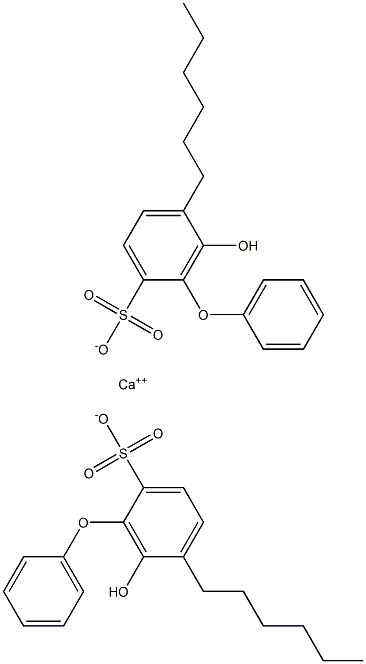 Bis(6-hydroxy-5-hexyl[oxybisbenzene]-2-sulfonic acid)calcium salt 结构式