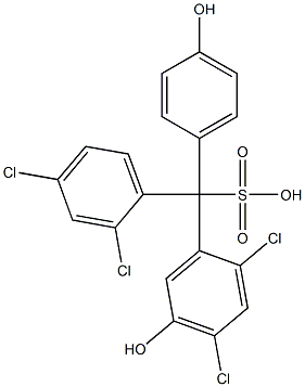 (2,4-Dichlorophenyl)(2,4-dichloro-5-hydroxyphenyl)(4-hydroxyphenyl)methanesulfonic acid,,结构式