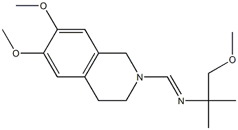 1,2,3,4-Tetrahydro-6,7-dimethoxy-2-[[(2-methoxy-1,1-dimethylethyl)imino]methyl]isoquinoline Structure