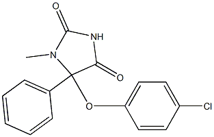 5-(p-クロロフェノキシ)メチル-5-フェニルヒダントイン 化学構造式