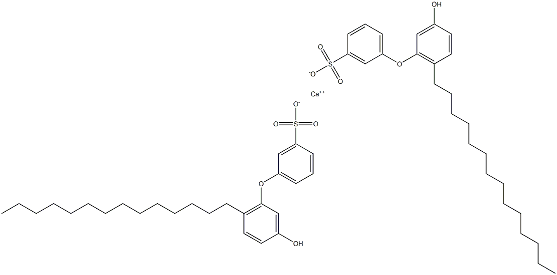 Bis(3'-hydroxy-6'-tetradecyl[oxybisbenzene]-3-sulfonic acid)calcium salt Structure