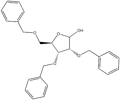 2-O,3-O,5-O-トリベンジル-D-リボフラノース 化学構造式