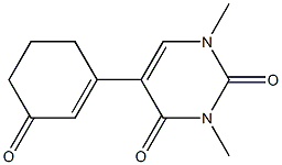 5-(3-オキソ-1-シクロヘキセニル)-1,3-ジメチルピリミジン-2,4(1H,3H)-ジオン 化学構造式