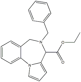5-Benzyl-5,6-dihydro-4H-pyrrolo[1,2-a][1,4]benzodiazepine-4-carboxylic acid ethyl ester 结构式