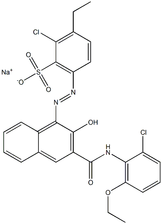 2-Chloro-3-ethyl-6-[[3-[[(2-chloro-6-ethoxyphenyl)amino]carbonyl]-2-hydroxy-1-naphtyl]azo]benzenesulfonic acid sodium salt|