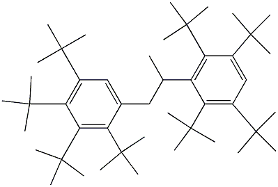 1-(2,3,4,5-テトラ-tert-ブチルフェニル)-2-(2,3,5,6-テトラ-tert-ブチルフェニル)プロパン 化学構造式