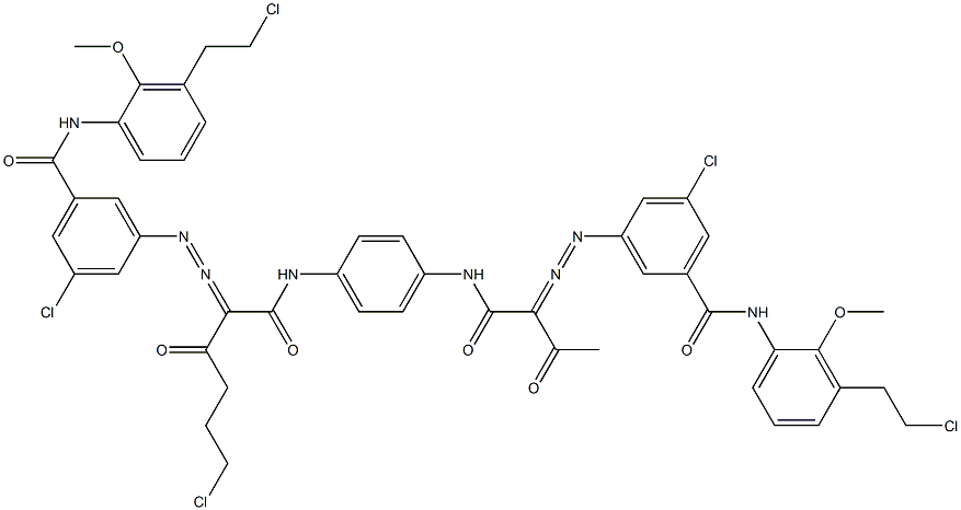 3,3'-[2-(2-Chloroethyl)-1,4-phenylenebis[iminocarbonyl(acetylmethylene)azo]]bis[N-[3-(2-chloroethyl)-2-methoxyphenyl]-5-chlorobenzamide]|